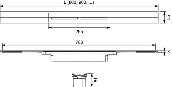 Profil de dus TECEdrainprofile 1000 mm otel inoxidabil periat [2]