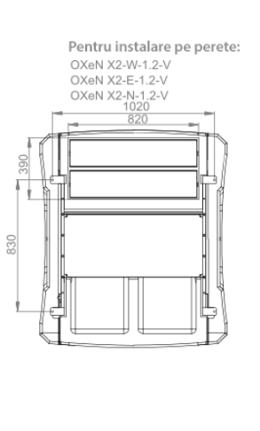 Recuperator de caldura, 1200 m³/h, 420 W, montaj pe perete, Flowair OXEN X2-N-1.2-V [3]