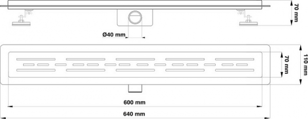 Rigola de dus din INOX 304 GEHLER CAMINO G020 900 x 70 mm [3]