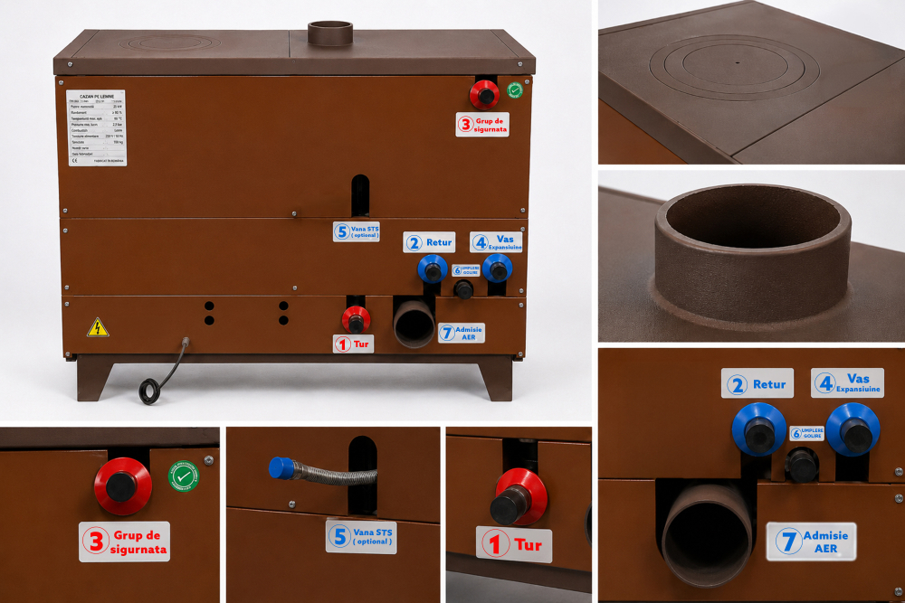 Termosemineu Fornello Alazzi 25 kW cu plita si cuptor [5]