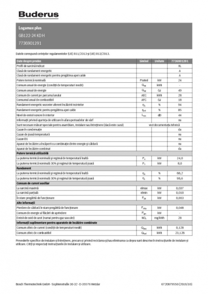 Centrala termica cu condensare, 24 kW, Incalzire+ACM, Buderus Logamax Plus GB 122 24/30, [5]