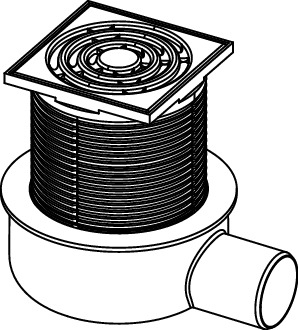 Sifon complet extraplat TECEdrainpointS, evacuare laterala DN 50 [3]