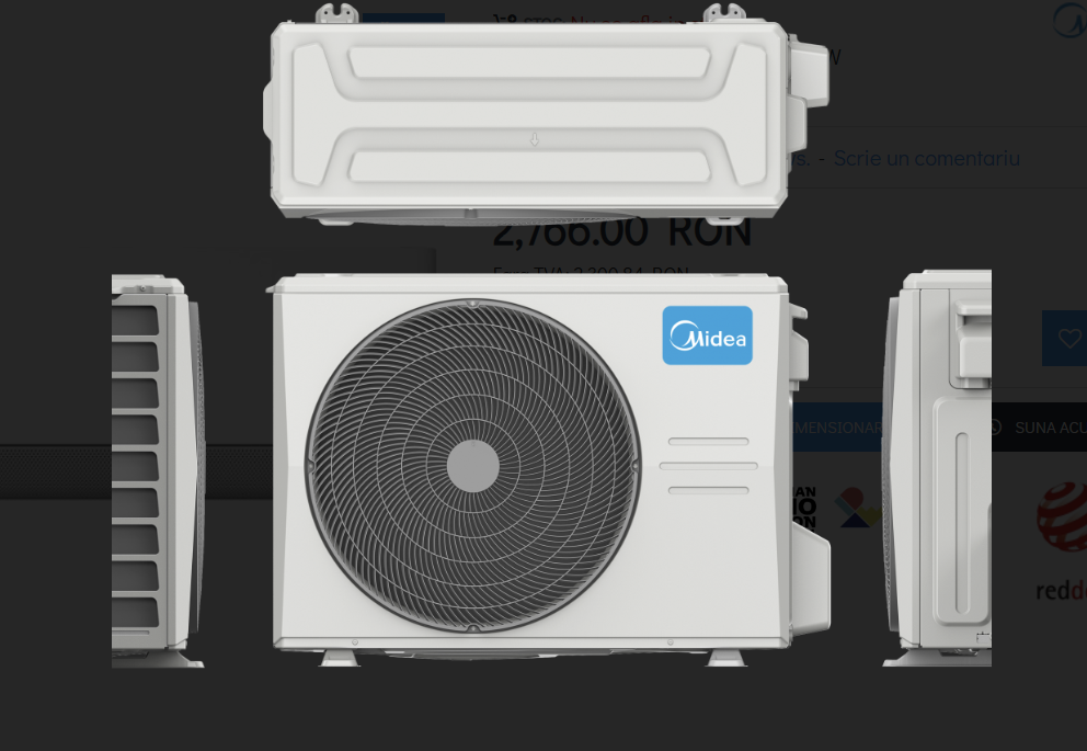 Aparat de aer conditionat Midea cu WiFi si telecomanda, model Breezeless E 12000 BTU [2]