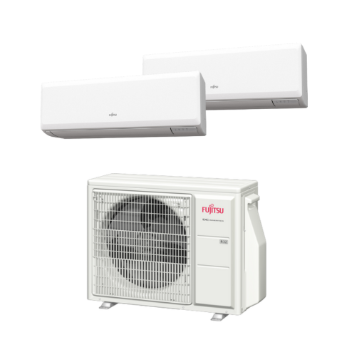 Aer conditionat multisplit Fujitsu 24000 BTU (2 unitati interioare x 12000 BTU) si o unitate exterioara model AOYG24KBTA3 [1]