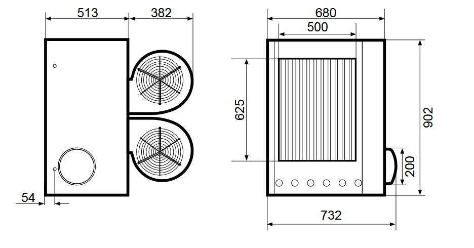 Aeroterma gaz in condensatie pentru tubulatura cu ventilator centrifugal si cronotermostat Accorroni MEC MIX F 50 C - 43 kw [2]