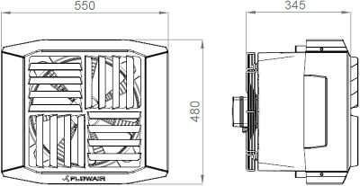 Destratificator de aer, 5200 m³/h, cu termostat incorporat, Flowair Leo DT L [6]