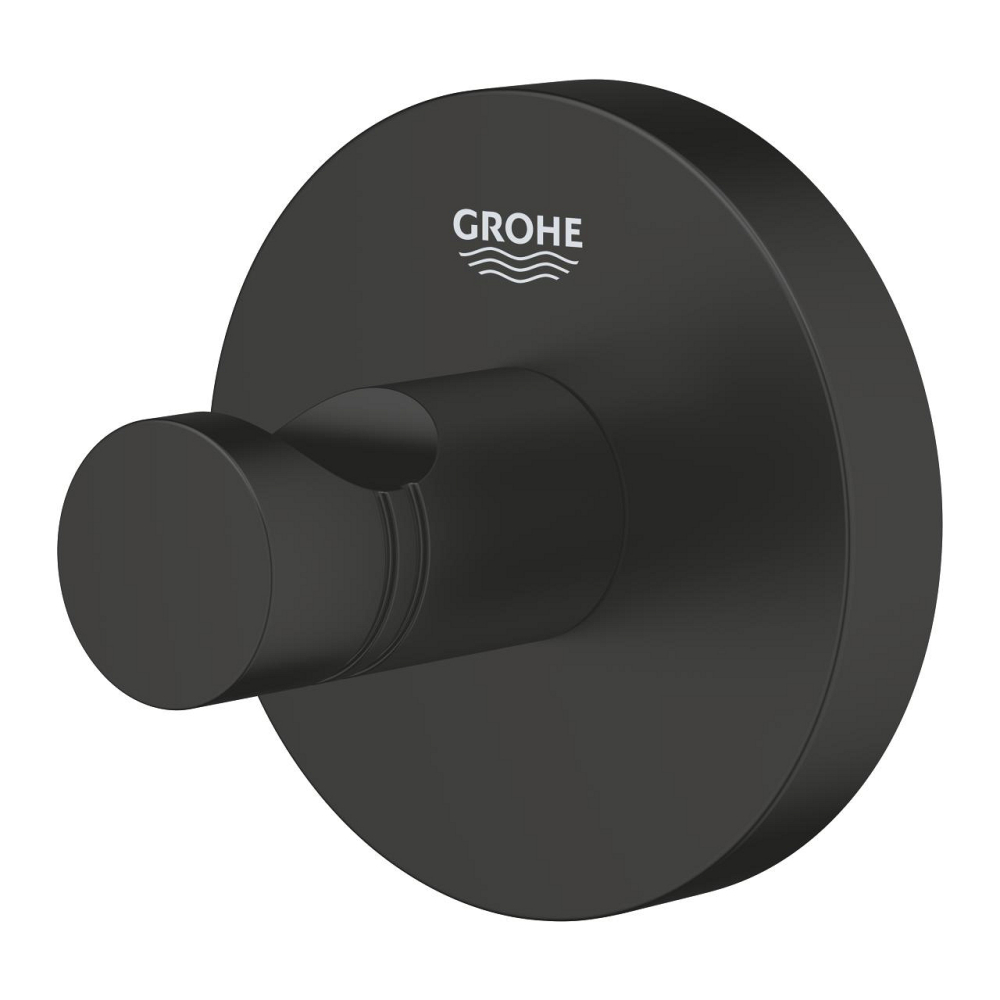 Agatatoare prosop Grohe Essentials, pe perete, metal, negru [2]