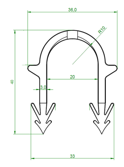 Agrafe fixare Alphaheat carlig dublu 40 mm [2]