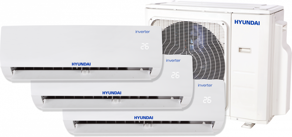 Aparat aer conditionat multisplit Hyundai Inverter 36000 BTU (3 unitati interioare 2 x 9000 BTU si 1 x 18000 BTU) [1]