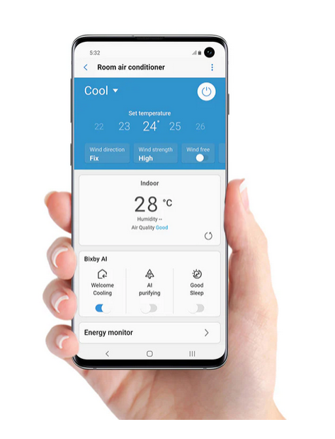 Aparat de aer conditionat Samsung cu WiFi si telecomanda inclusa, model Wind Free Comfort 18000 BTU [4]