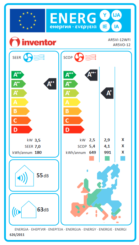 Aparat de aer conditionat split de perete Inventor Aria 12000 BTU cu WiFi [3]