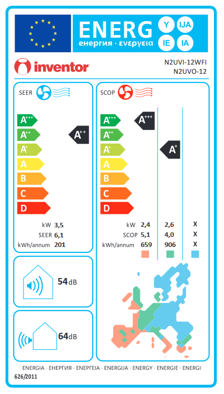 Aparat de aer conditionat split de perete Inventor Neo 12000 BTU cu WiFi si functie follow me [3]