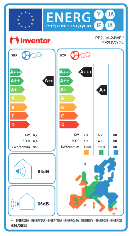 Aparat de aer conditionat split de perete Inventor Professional 24000 BTU cu WiFi si tehnologie ultraviolet [4]