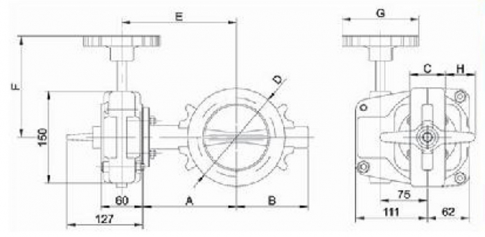 Robinet fluture pentru ACS, tip WAFER, DN 80, PN16, Rapidrop [2]