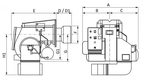 Arzator pe combustibil lichid CLU, 2 trepte, 682-1395 kW, Ecoflam Oilflam 120.1 AB TC [3]