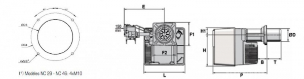 Arzator pe gaz, 2 trepte, 45-90 kW, Cuenod NC 9 GX207/8 D15/15 T1 [3]