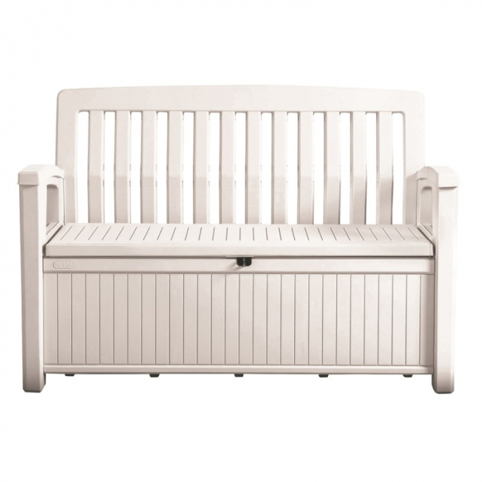 Banca pentru gradina, 2 in 1, 227 litri, alba, Keter Patio [6]