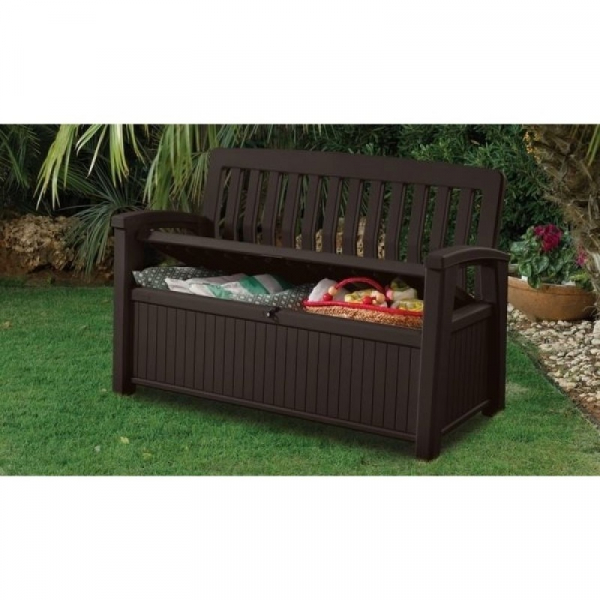 Banca pentru gradina 2 in 1, maro, 227 L,  Keter Patio [4]