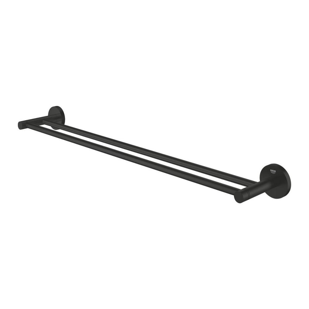 Bara portprosop Grohe Essentials, pe perete, dubla, 600 mm, metal, negru [2]