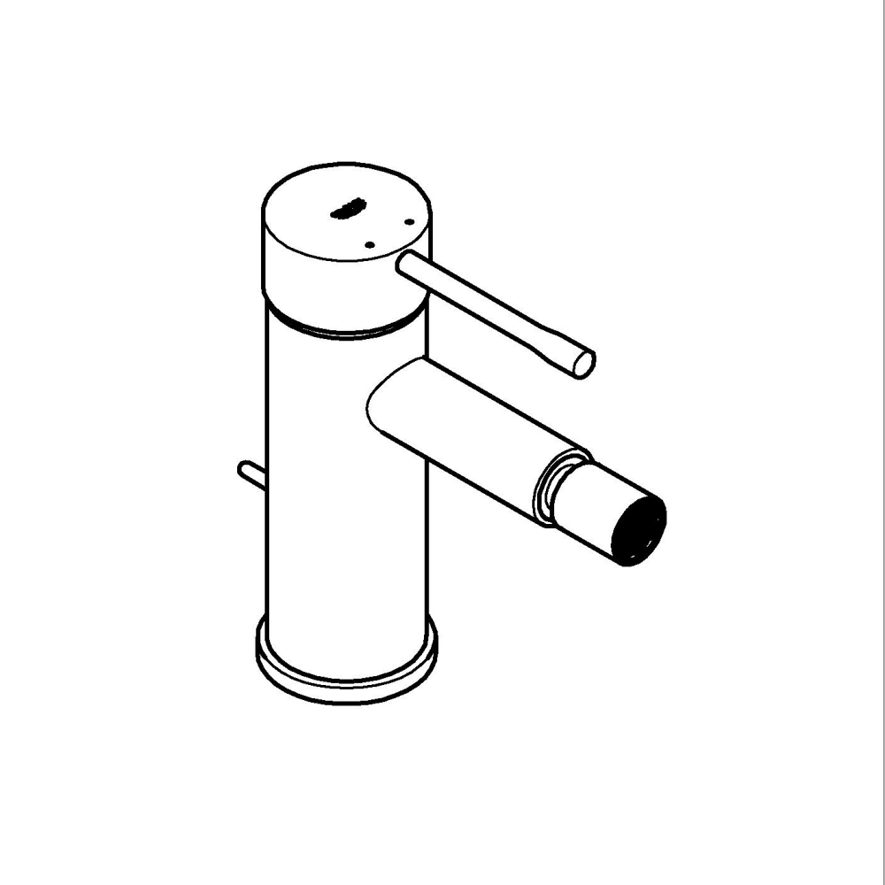 Baterie bideu Grohe Essence 1/2", monocomanda, levier metalic, cartus ceramic, limitator de temperatura, evacuare cu tija, auriu mat [4]