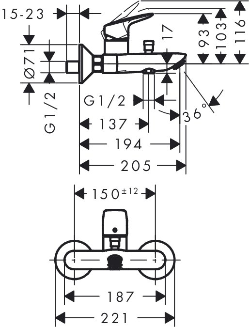 Baterie cada Hansgrohe Logis [4]