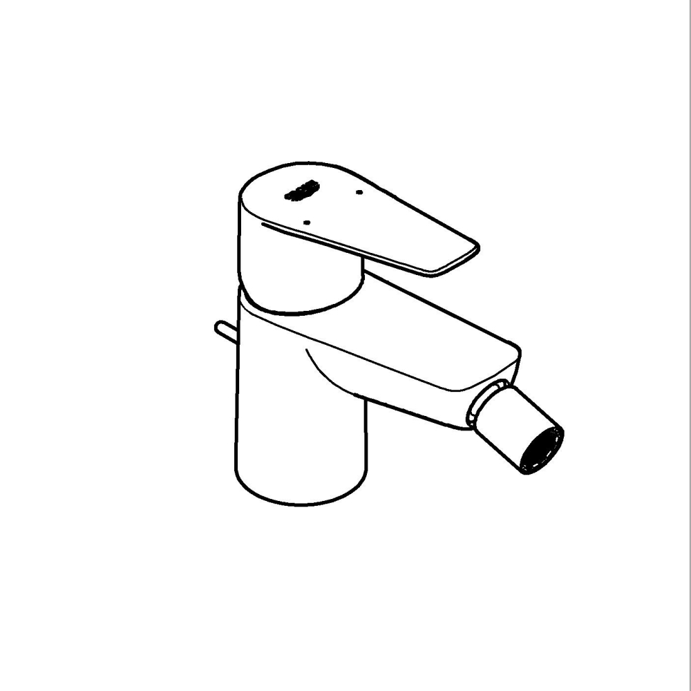 Baterie bideu monocomanda Grohe StartEdge 5 l/min, marime S, monocomanda, cartus ceramic, set evacuare cu tija, negru mat [5]