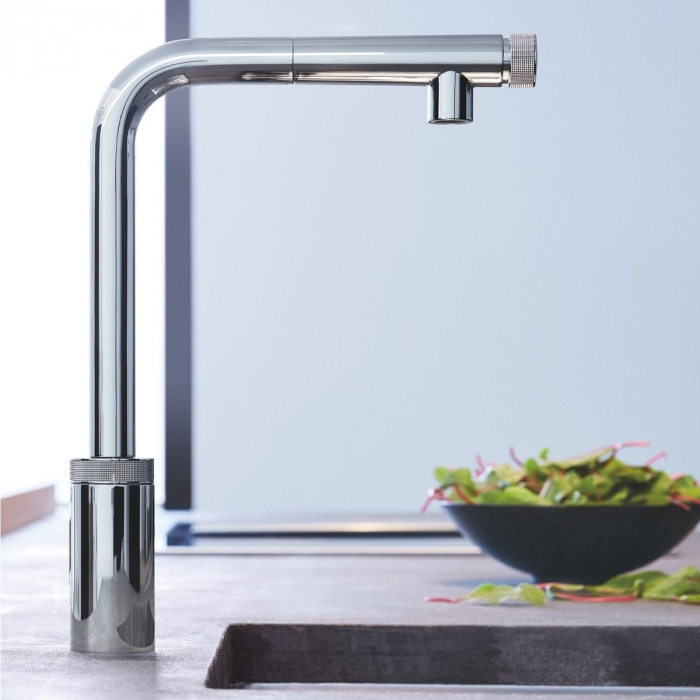 Baterie bucatarie pipa tubulara pivotanta cromata Grohe Minta Smart Control [3]