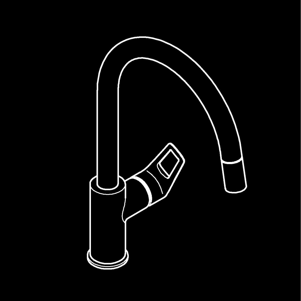 Baterie bucatarie Grohe BauLoop pipa tip C aerator, monocomanda, pipa inalta, pivotanta, cartus ceramic, dus extractabil, protectie anti-reflux, crom [6]