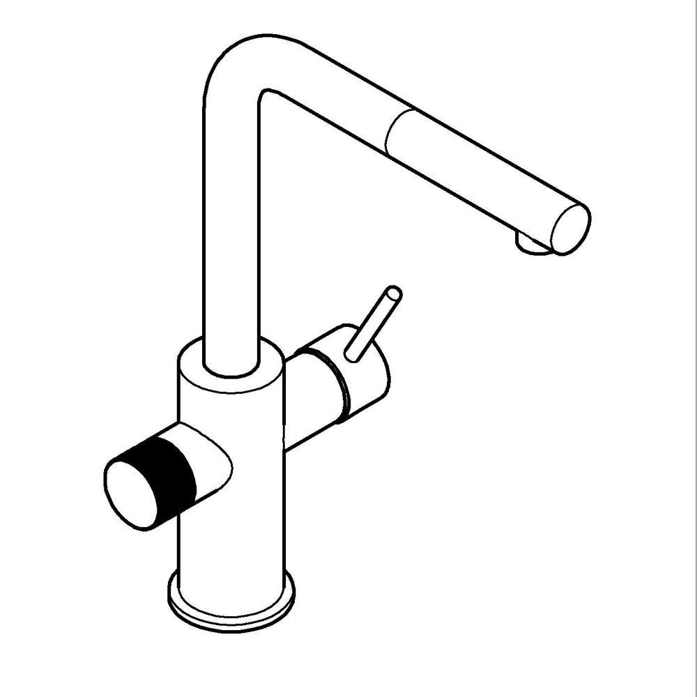 Baterie bucatarie Grohe Blue Pure Minta, monocomanda, 3 cai, dus extractabil, inalta, tip L, filtrare apa, cartus ceramic, pentru filtrele Grohe Blue, crom [4]