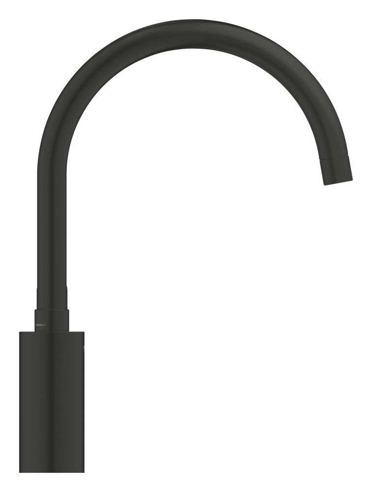 Baterie bucatarie Grohe Get, 3/8'', monocomanda, pipa inalta, tip C, cartus ceramic, pivotanta, limitator, negru mat [6]
