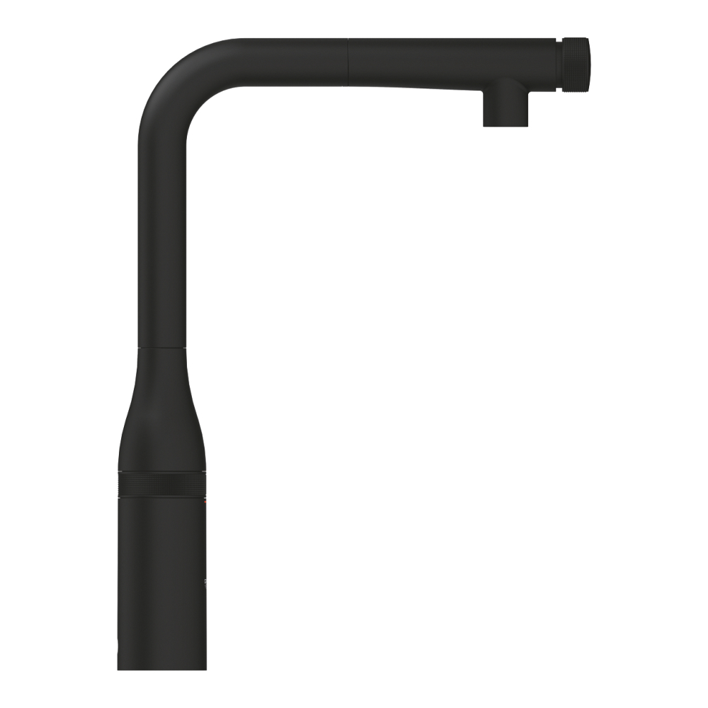 Baterie bucatarie Grohe Essence smctr sink tip L EU, monocomanda, montare pe blat/chiuveta, pipa pivotanta, limitator de debit, marime l, pipa inalta, pipa tip L, dus extractabil, cartus c, negru [3]
