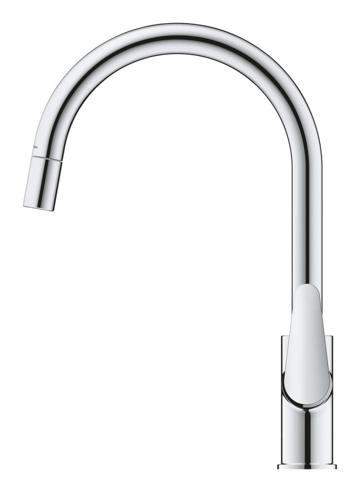 Baterie bucatarie Grohe Start curve sink monocomanda, pivotanta, cartus ceramic, dus extractabil, protectie anti-reflux, crom [5]