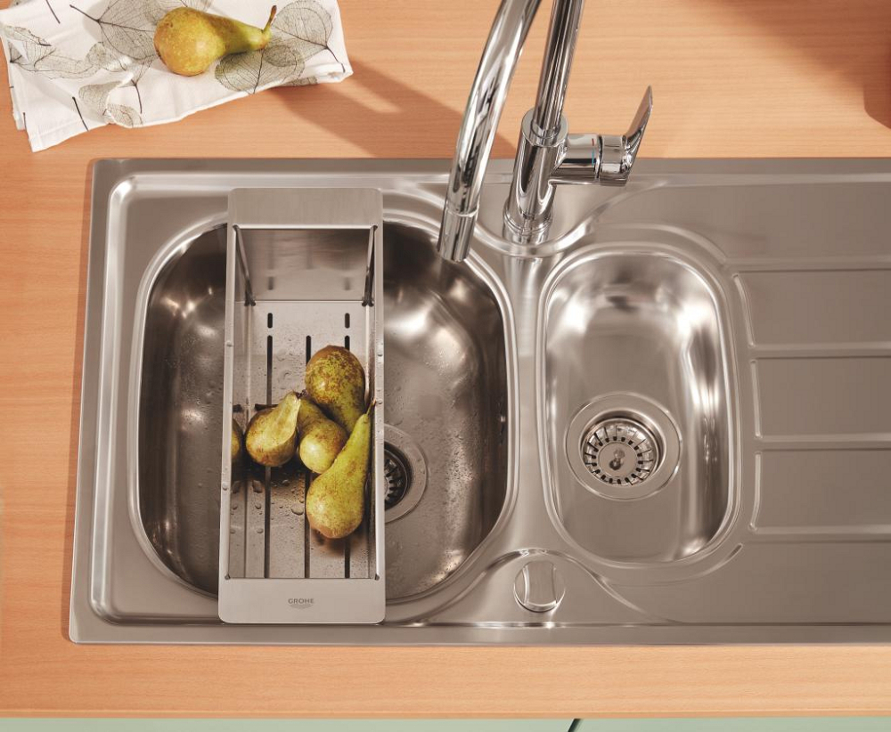 Baterie bucatarie Grohe StartEdge pipa monocomanda, pipa inalta, pivotanta, dus extractabil, cartus ceramic, limitator de temperatura, protectie anti-reflux, crom [8]