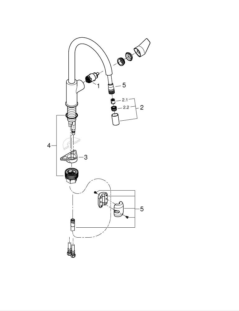 Baterie bucatarie Grohe StartEdge pipa monocomanda, pipa inalta, pivotanta, dus extractabil, cartus ceramic, limitator de temperatura, protectie anti-reflux, crom [13]