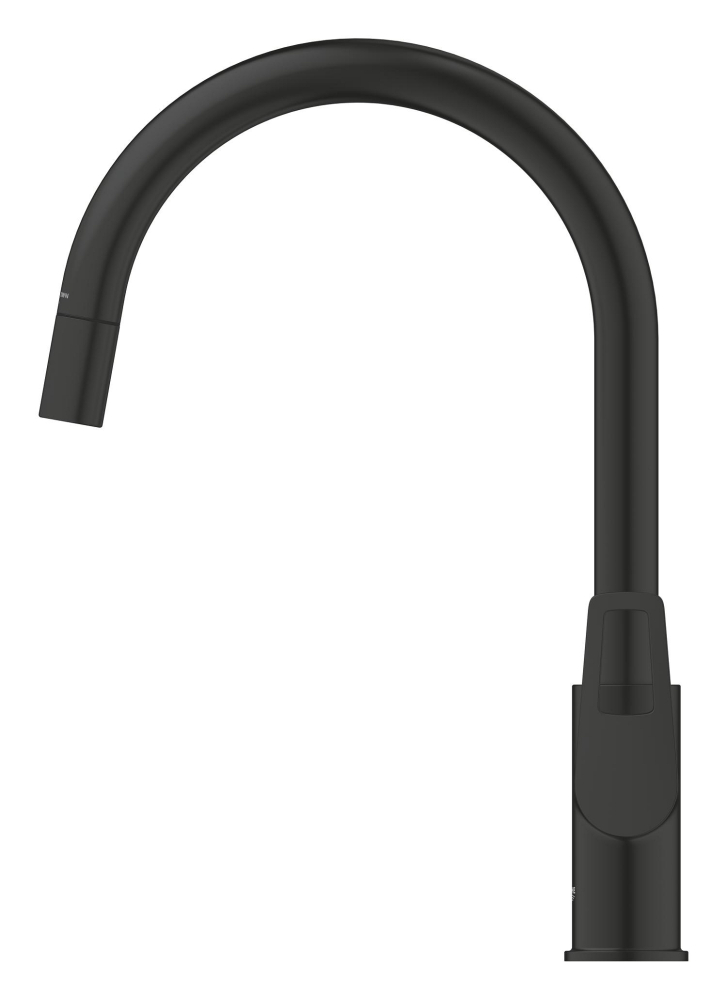 Baterie bucatarie Grohe Start loop pipa tip C, monocomanda, cartus ceramic, pipa inalta, tip C, dus extractabil, pipa pivotanta, limitator de debit, protectie anti-reflux, ma, negru [4]