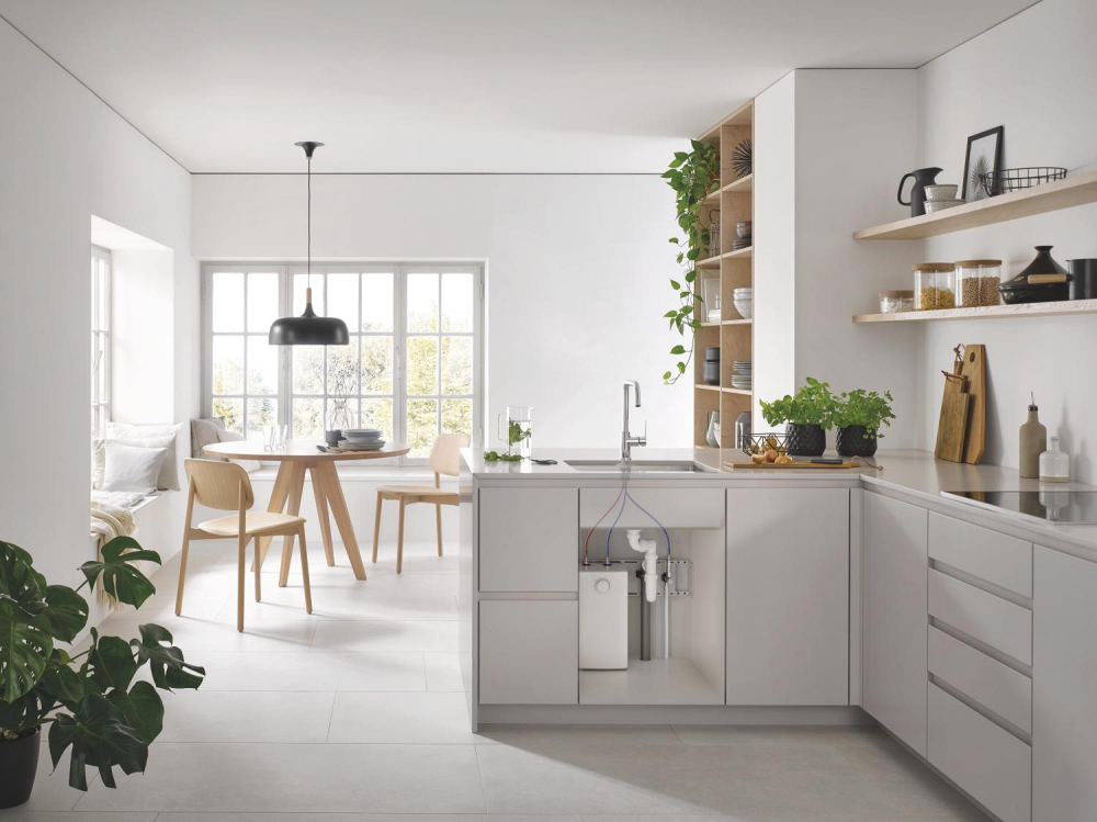 Baterie bucatarie Grohe Start, pipa pipa inalta, monocomanda, cartus ceramic, crom [7]