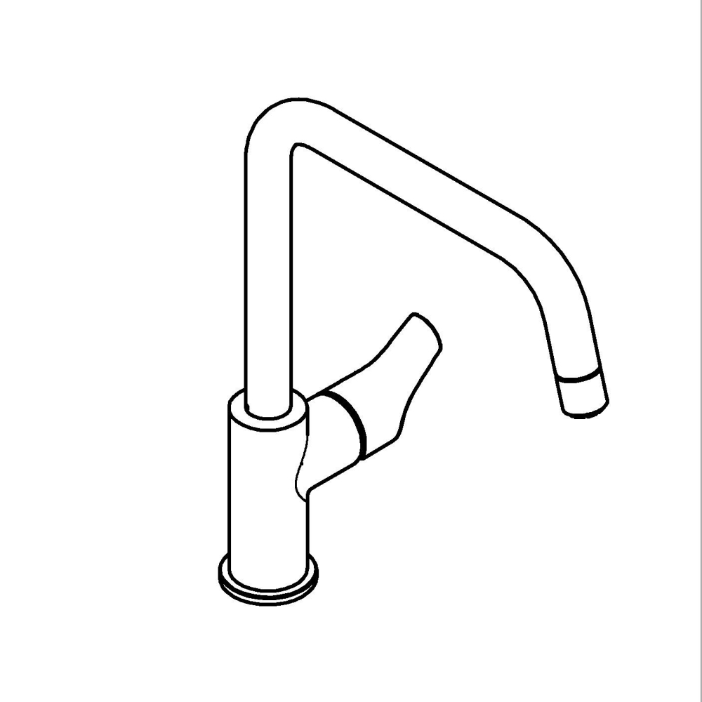 Baterie bucatarie Grohe Start, pipa pipa inalta, monocomanda, cartus ceramic, crom [3]