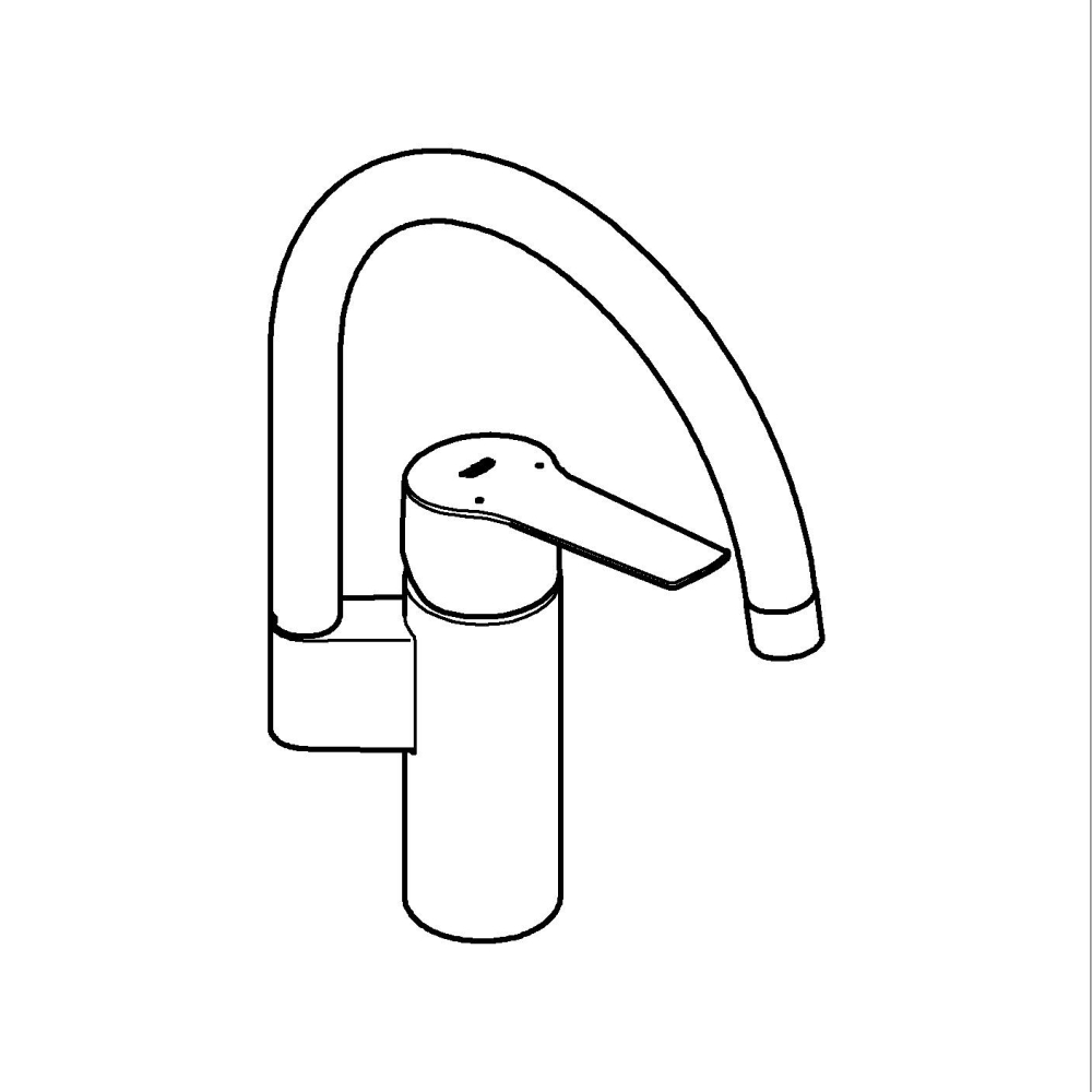 Baterie bucatarie Grohe Start pipa pipa inalta, pivotanta, monocomanda, crom [5]