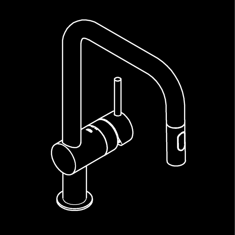 Baterie bucatarie Grohe Vento pipa tip U 2 functii, monocomanda, pivotanta, cartus ceramic, limitator de temperatura, dus extractabil, crom [4]