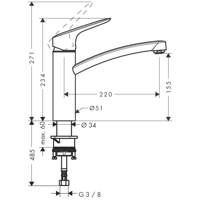 Baterie bucatarie Hansgrohe Logis 160 [2]