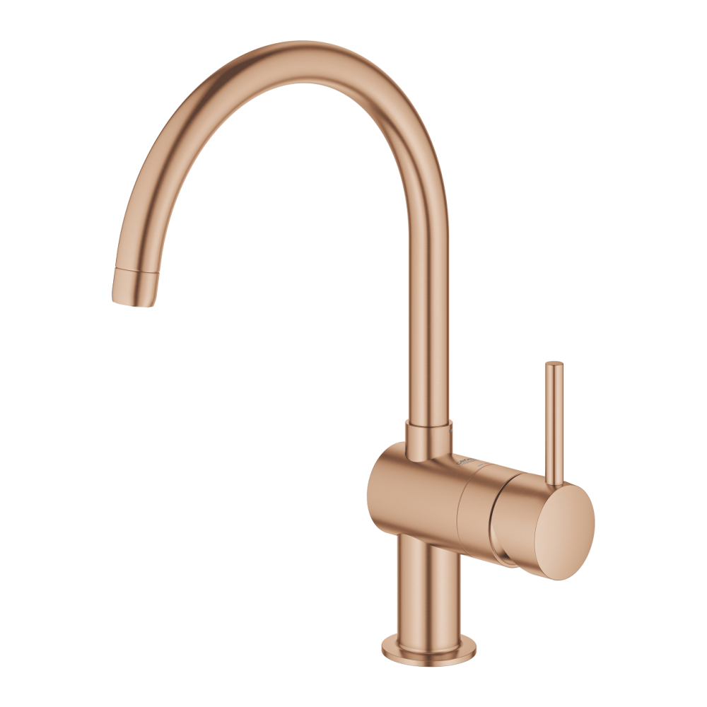 Baterie bucatarie Grohe Minta monocomanda, pipa inalta, tip C, cartus ceramic, pipa pivotanta, cupru mat [2]