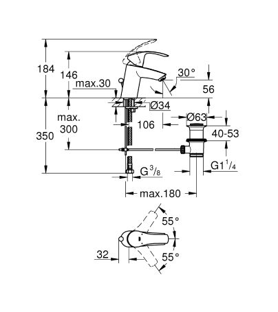 Baterie cu montaj pe lavoar Grohe Eurosmart New [5]