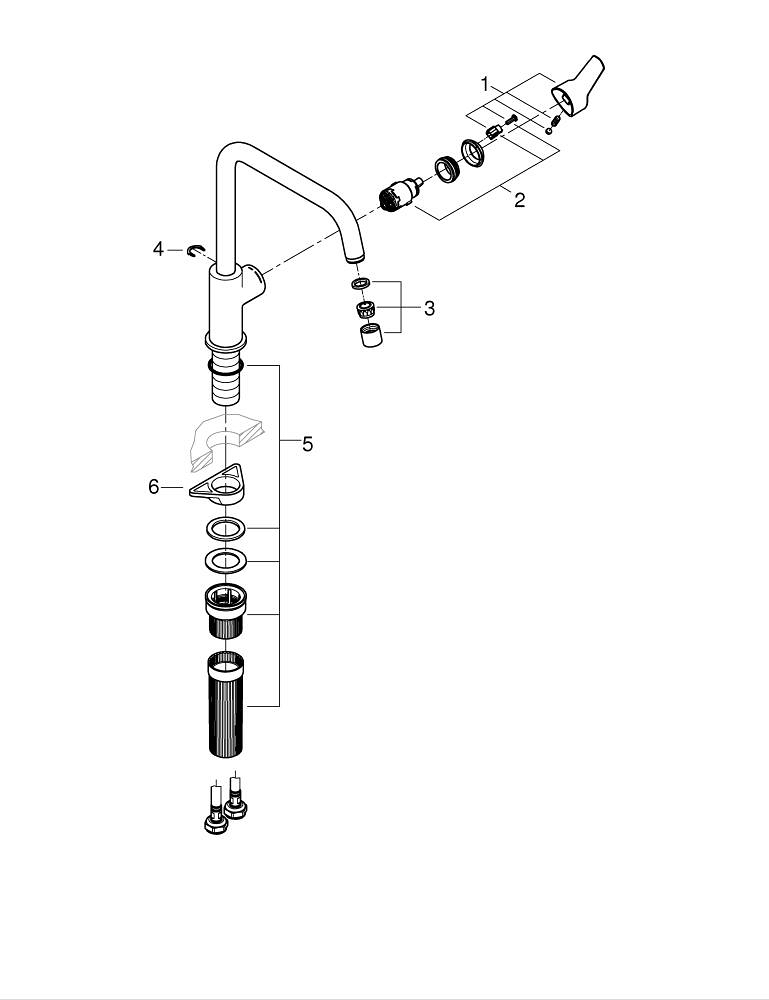 Baterie bucatarie Grohe Start, pipa tip U, pipa inalta, marime l, montare pe blat, monocomanda, cartus ceramic, pipa pivotanta, negru [12]