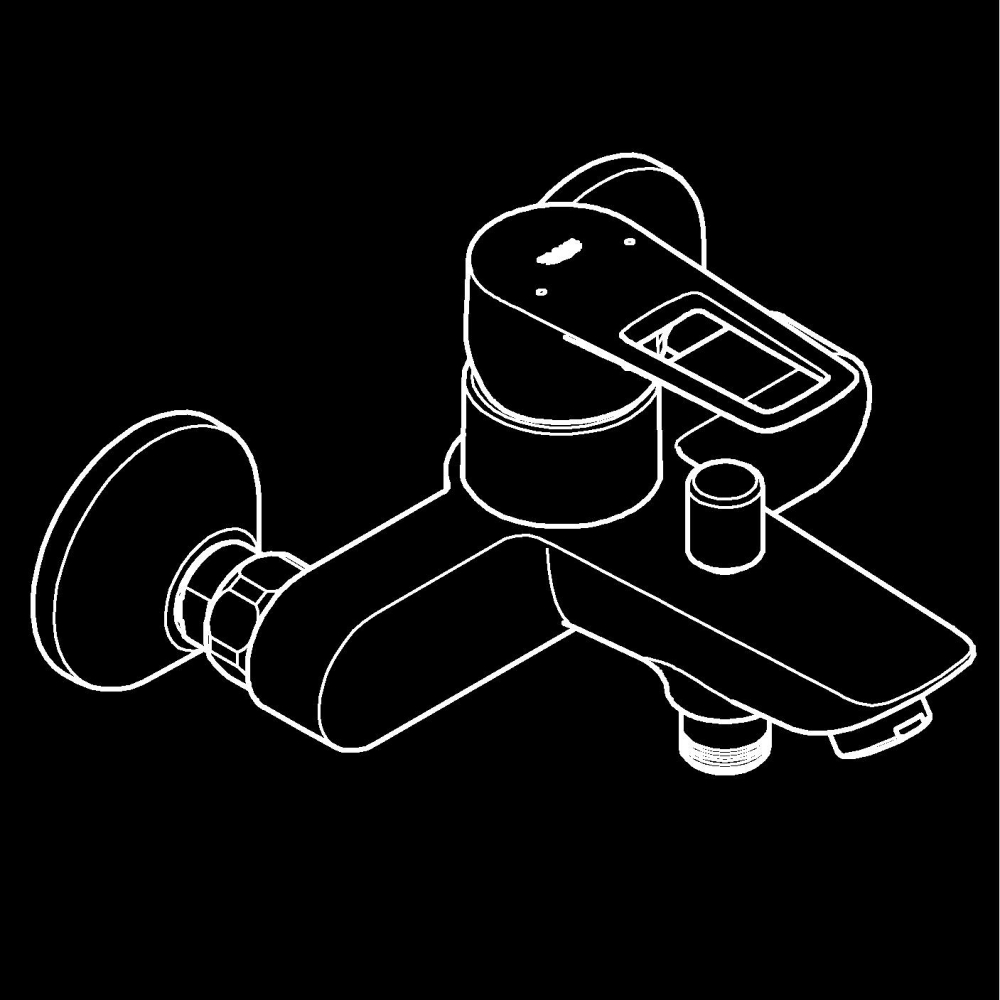 Baterie cada Grohe BauLoop, montare pe perete, cartus ceramic, diverter, limitator de temperatura, crom [7]