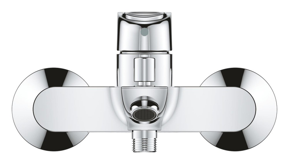 Baterie cada Grohe BauLoop, montare pe perete, cartus ceramic, diverter, limitator de temperatura, crom [4]