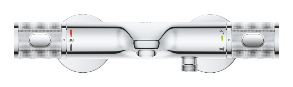 Baterie cada cu termostat Grohe Precision Feel 1/2", diverter, termostat, cartus ceramic, montare pe perete, crom [4]