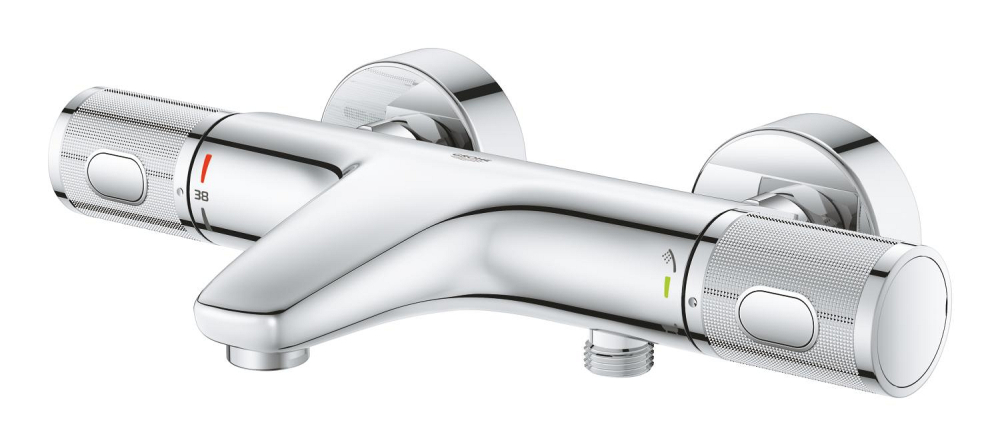 Baterie cada cu termostat Grohe Precision Feel 1/2", diverter, termostat, cartus ceramic, montare pe perete, crom [2]