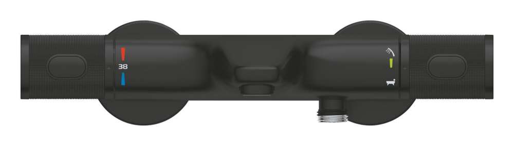 Baterie cada cu termostat Grohe Precision Feel 1/2", diverter, termostat, cartus ceramic, montare pe perete, negru mat [5]