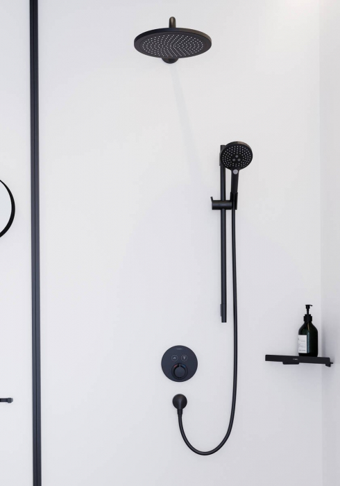 Baterie cada - dus termostatata Hansgrohe ShowerSelect S cu montaj incastrat necesita corp ingropat negru mat [2]