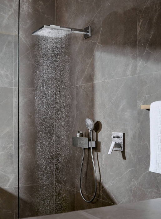 Palarie de dus Hansgrohe Raindance E 300 Air si brat de perete 390mm negru mat [2]